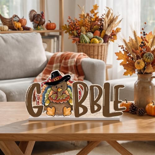 Smile Thanksgiving Wooden Standing Decor