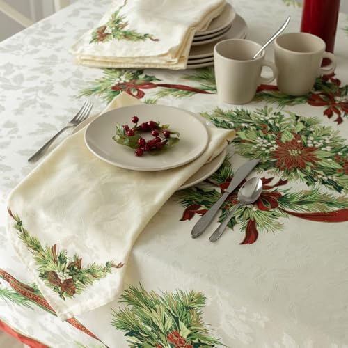 Benson Mills Christmas Ribbons Tablecloth (52" X 70" Rectangular)