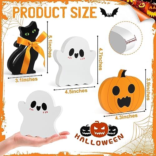 COCHIE 3 Cute Halloween Table Decorations Spooky Tiered Tray Decor Indoor