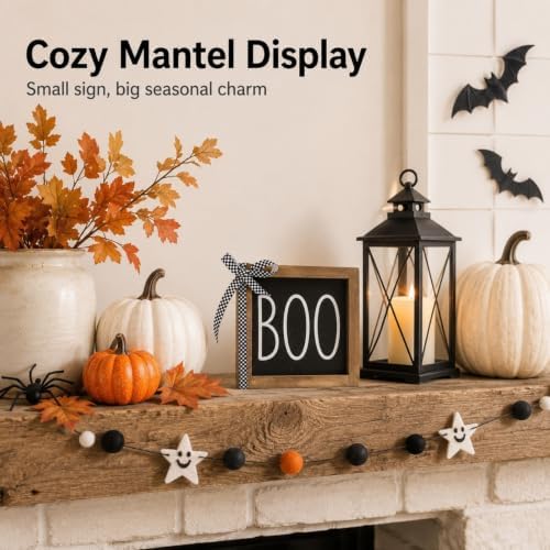 Boo Sign, Halloween Wall Table Shelf Tiered Tray Desk Home Decor