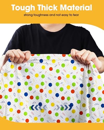 Niuara Birthday Balloon Plastic Table Cloth Disposable, 4 Pack, 54 x 108 in