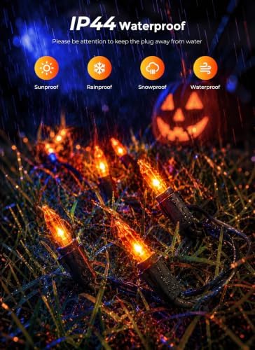 Minetom Orange Halloween Mini Lights, 100 Count 20 Feet Mini String Lights
