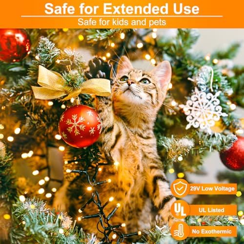 2 Pack Christmas Lights Outdoor, Total 200FT 600 LED Christmas Tree Lights