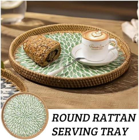 Round Rattan Tray / Leaf