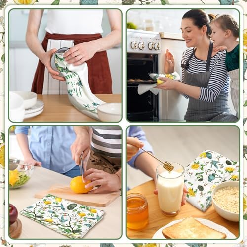 Sratte 6 Pcs Vintage Butterfly Kitchen Towels Fall Dish Towels, 24x16 Inch