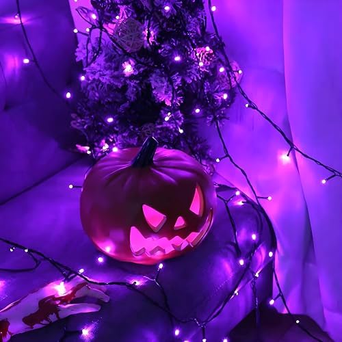 75.8FT 200 LED Extendable Purple Halloween String Lights Indoor Outdoor