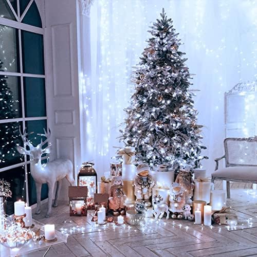 JMEXSUSS 99 Ft 300 LED White Christmas Lights Indoor String Lights Plug in