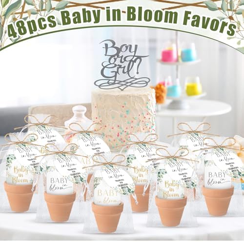 Reallnaive 48 Sets Baby in Bloom Baby Shower Party Favors Seed Packets