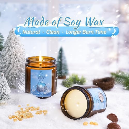 Christmas Candles, Winter Scented Candles for Home, 4 Pack Holiday Natural Soy Candles, Gifts for Women Men, Fragrance