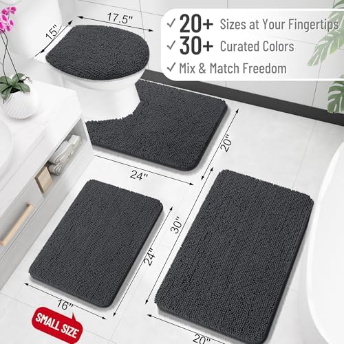 OLANLY Bathroom Rugs 35x24, Extra Soft Absorbent Chenille Bath Rugs