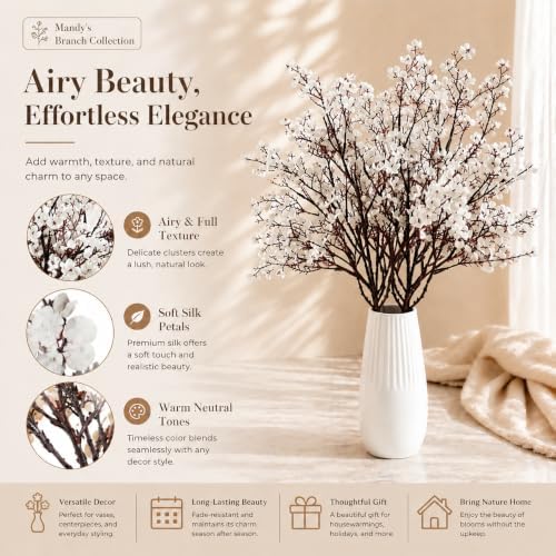 Mandy's 6 Bundles Artificial White Baby’s Breath Flowers