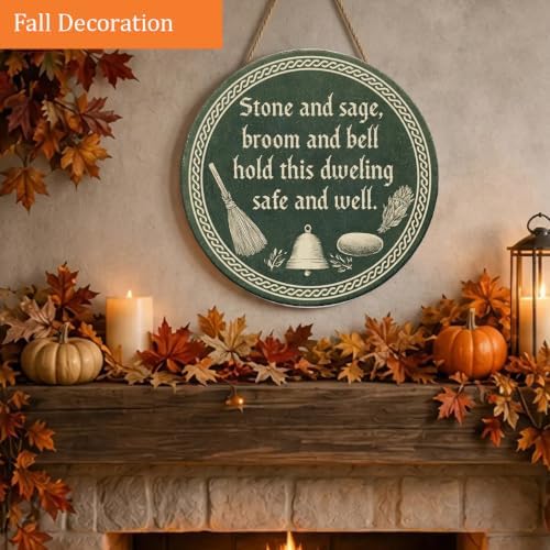 Halloween Decorations Wooden Sign for Home, Witchy House Blessing Sign