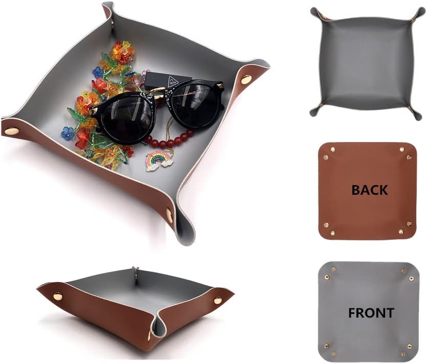 Valet Tray PU Leather Jewelry Tray for Women and Man Portable Catchall Travel Storage / Set of 4