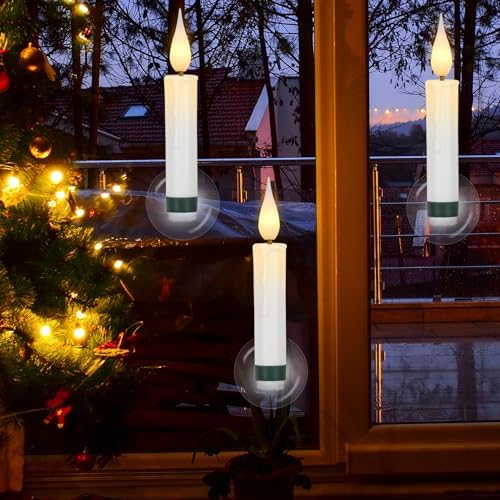 Wondise 30pcs Christmas Flameless Taper Candle Christmas Tree Lights
