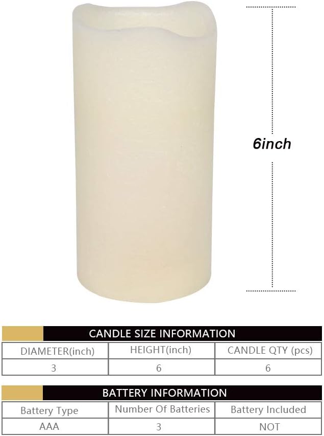 H-BLOSSOM Flickering Flameless Candles Battery Operated Real Wax Pillar Candles LED Candles with Cycling 5H Timer Pack