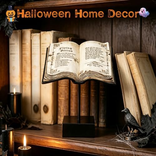 Halloween Indoor Resin Book Decorations Witch Antique Spellbook Centerpiece