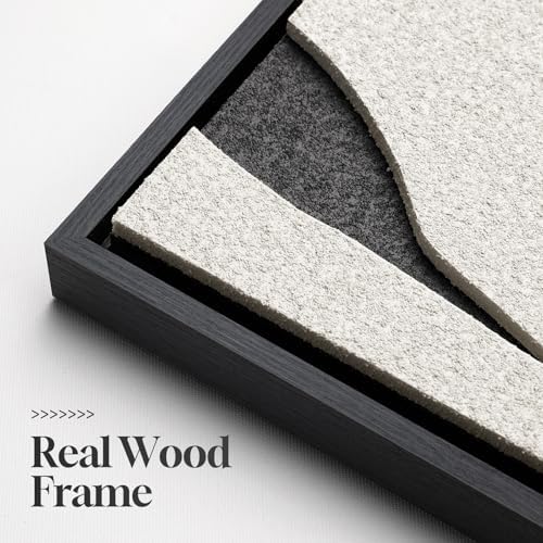 3D Large Framed Black and White Abstract Wall Art for Living Room, 3 Piece