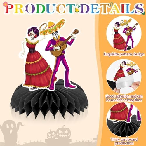 10Pcs Dia De Los Muertos Table Centerpieces Decorations