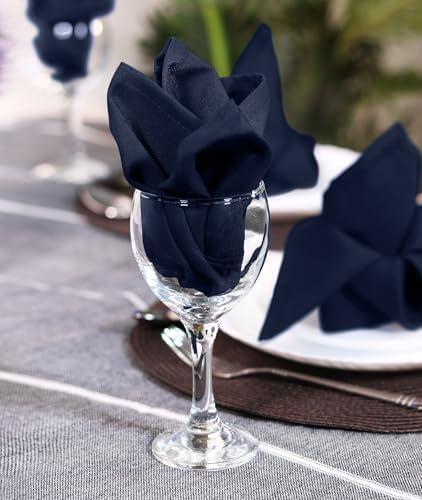 Utopia Home [12 Pack, Navy Blue] Cloth Napkins 20x20 Inches, 100% Polyester