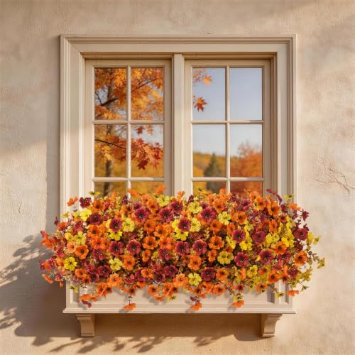 Artificial Fake Fall Plants Flowers for Outdoor Outside Home Decoration
