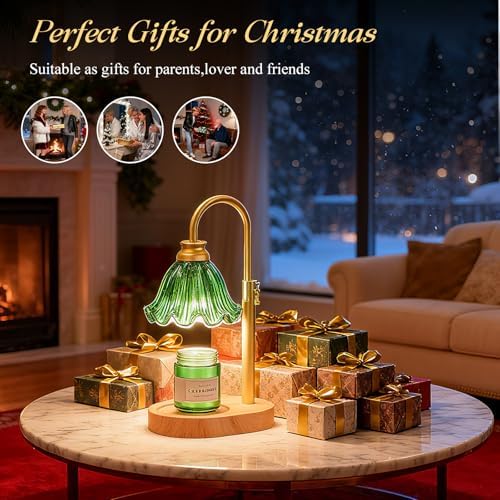 Flower Candle Warmer Lamp with Timer & 4-Level Dimmer, Adjustable Height