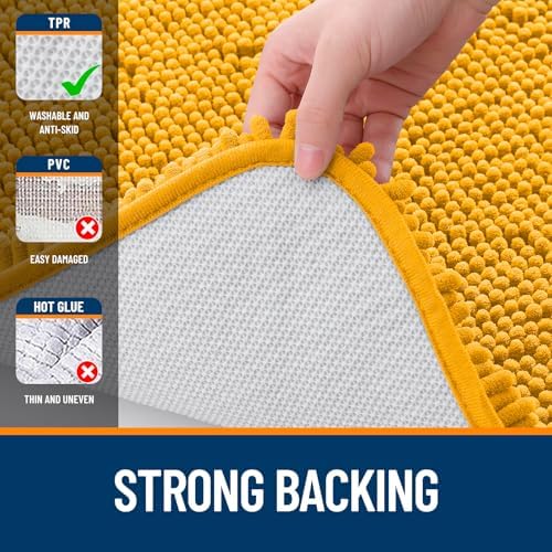 OLANLY Large Bathroom Rugs 40x32, Extra Soft Absorbent Chenille Bath Rugs