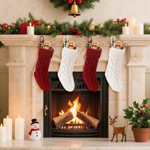 Christmas Stockings 18" Knitted Stocking Christmas Decorations