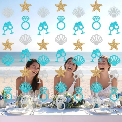 Xinnun 8 Pcs Toast Coast Party Decorations Beach Bachelorette Garland
