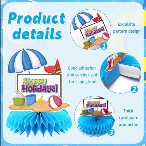 Summer Party Table Decoration, 10Pcs Hawaii Honeycomb Centerpieces
