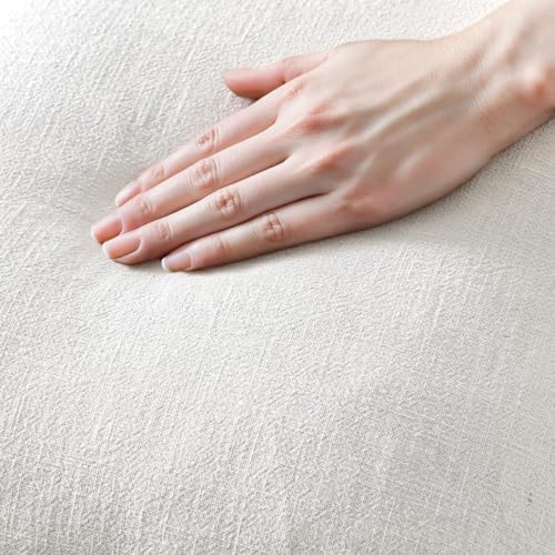 MIULEE Boho Linen Fringe Decorative Euro Throw Pillow Covers White 24x24