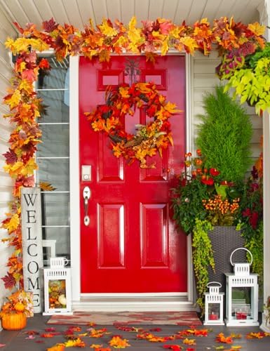 WOHOHOHO 4 Pack Fall Garland Maple Leaf Decorations, 5.9 Ft 72 Leaves Each