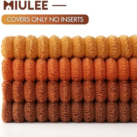 MIULEE Fall Corduroy Decorative Throw Pillow Covers Orange Rust 18x18