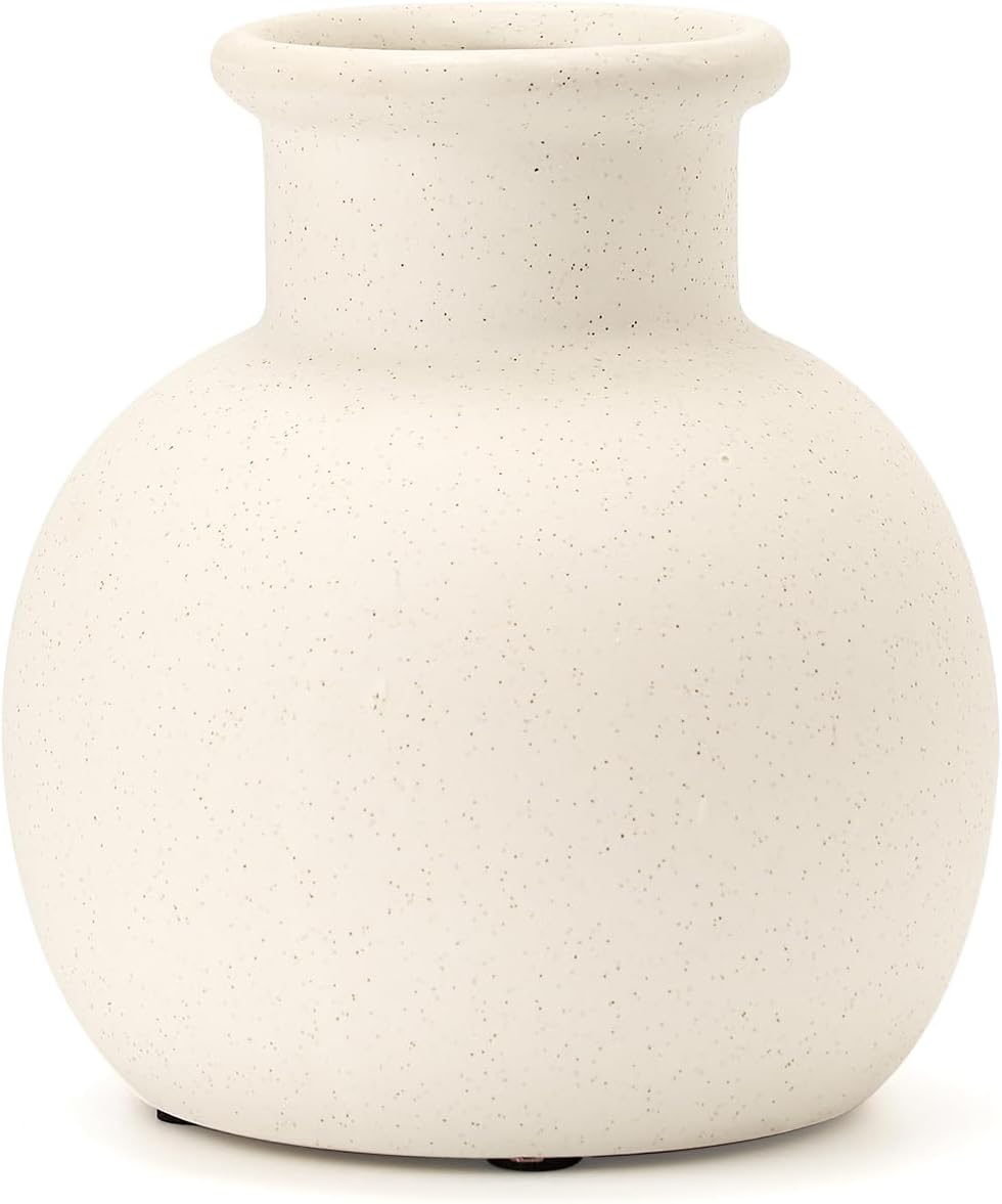 Spotted Ceramic Modern Vase / 18795-white / 5.8 Inch