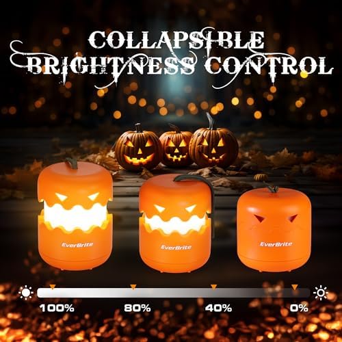 EverBrite 3-Pack Halloween Pumpkin Lantern, Collapsible Jack O Lantern