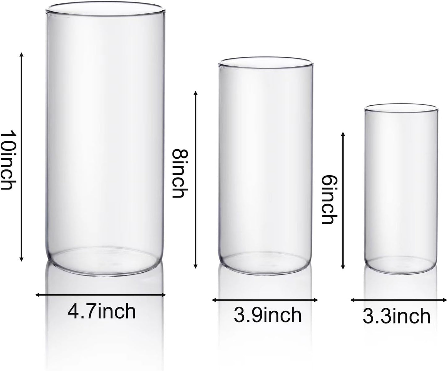 PHOSPHOR Hurricane Candle HoldersFor Pillar Candle Clear Glass Cylinder Centerpieces Vases Table Decoration Centerpiece