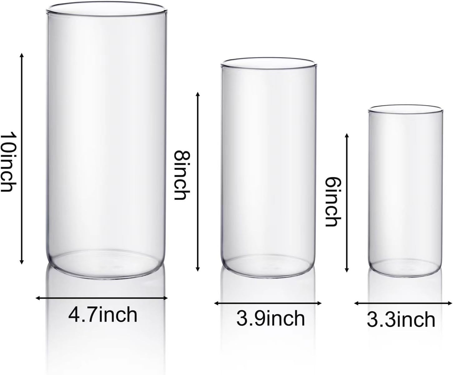 PHOSPHOR Hurricane Candle HoldersFor Pillar Candle Clear Glass Cylinder Centerpieces Vases Table Decoration Centerpiece