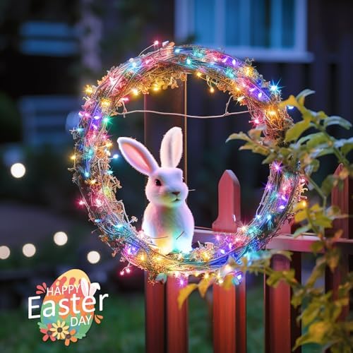 JMEXSUSS 33ft 100 LED Easter Lights for Indoor Outdoor Use