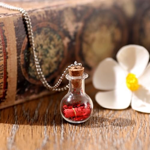 Magic Season Tiny Decorative Glass Bottles 12 Pcs (Tiny Flat-Bottomed Potion Bottles)