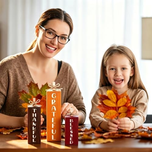 Redbaker 3 Pcs Fall Decorations for Home, Fall Centerpieces for Table