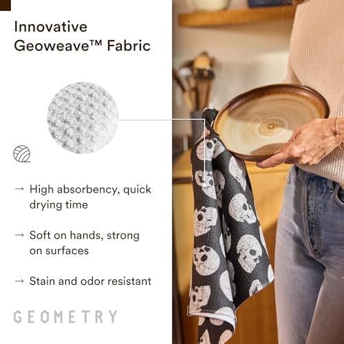 GEOMETRY Kitchen Towels - Quick Dry Microfiber Cloth Dish Towels for Kitchen Drying - Premium Quick Dry Towel - Boo, 18" x 30" - 1 Piece