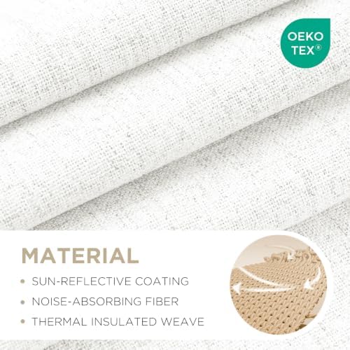 Joydeco Blackout Curtains for Bedroom - 100% Light Blocking 2 Panels Set Ivory Drapes 42" W x 96" L, Thermal Insulated