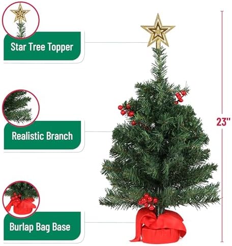 Mr. Pen- Mini Christmas Tree with 40 LED Lights, 23"