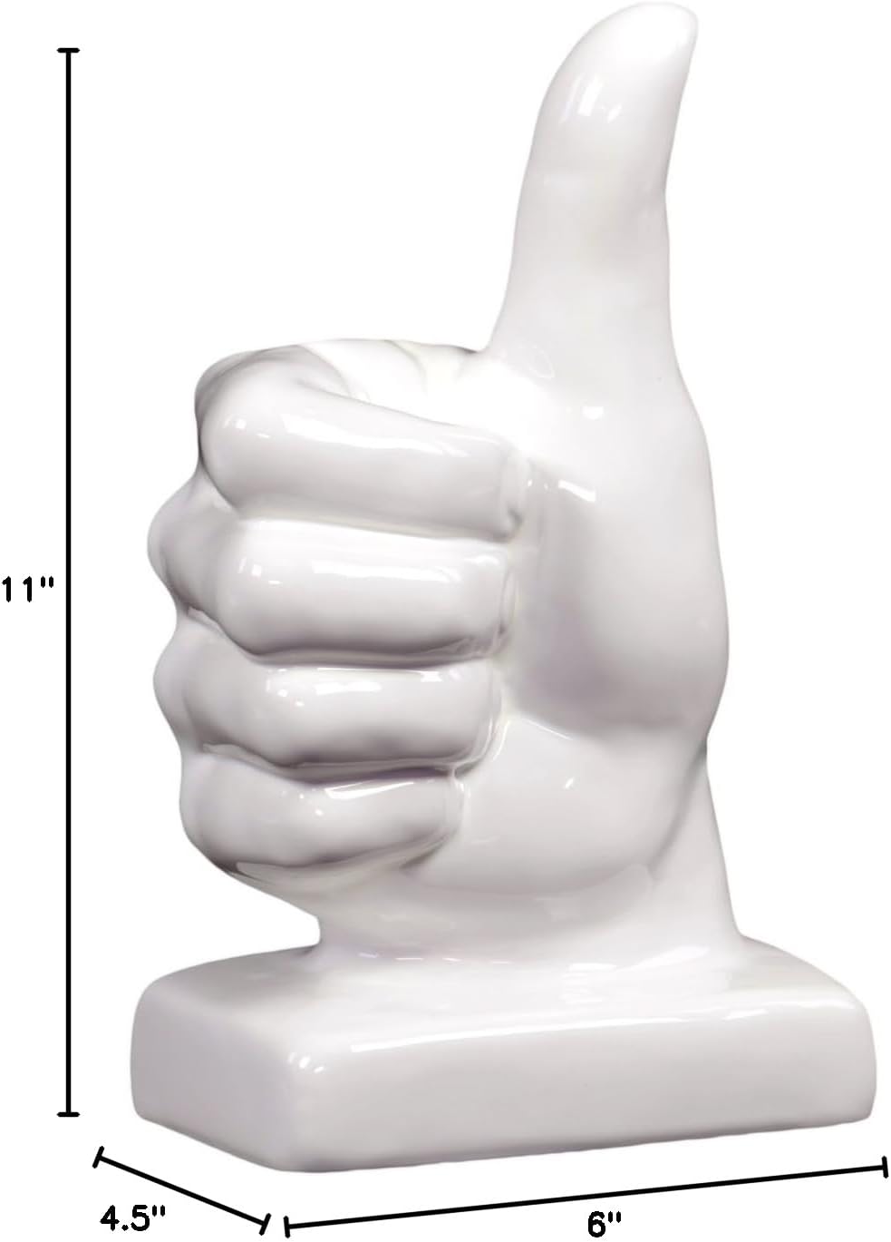 Modern Gloss Finish Ceramic Figurines / 6.00 x 4.50 x 11.00 / H / White