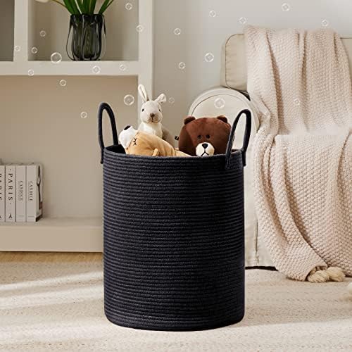YOUDENOVA Woven Rope Laundry Hamper Basket, 72L Blanket Basket for Nursery