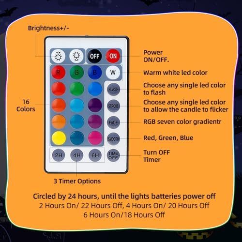 Litake Halloween Jack-O-Lantern Lights Color Changing Timer Pumpkin Lights