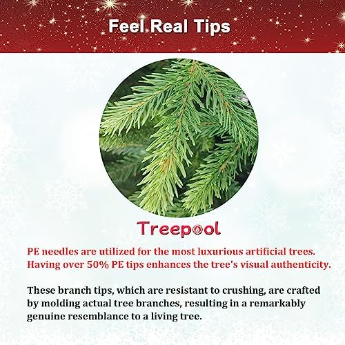 Treepool 3FT Tabletop Artificial Christmas Tree, 209 PE Tips, Unlit, Office