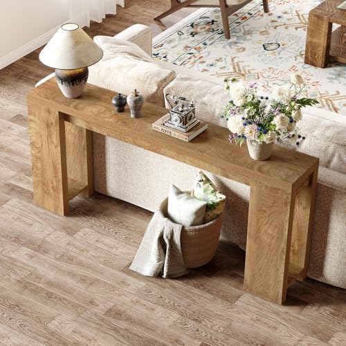 LITTLE TREE 70.9-Inch Long Console Table, Narrow Sofa Table Behind the Couch, Farmhouse Console Table for Living Room