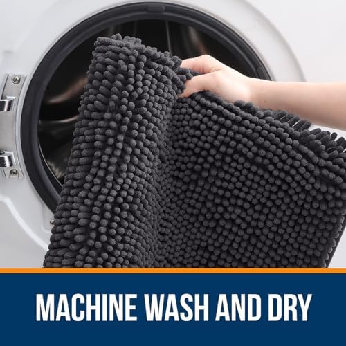OLANLY Bathroom Rugs 35x24, Extra Soft Absorbent Chenille Bath Rugs
