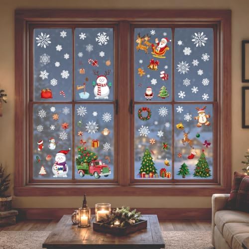 9 Sheets Reusable Christmas Window Clings for Christmas Decorations