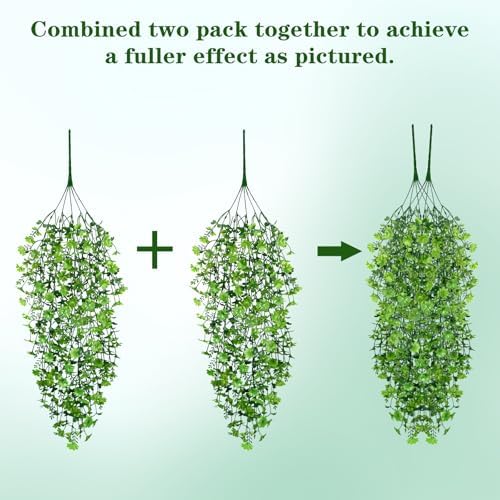 Waipfaru Artificial Hanging Plants, 4Pcs Faux Ivy Four-Leaf Clover